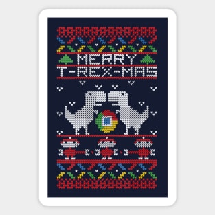 T-Rex-Mas Ugly Christmas Sweater Magnet